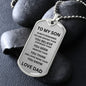 To My Son Dog Tag Chain