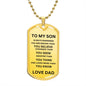 To My Son Dog Tag Chain
