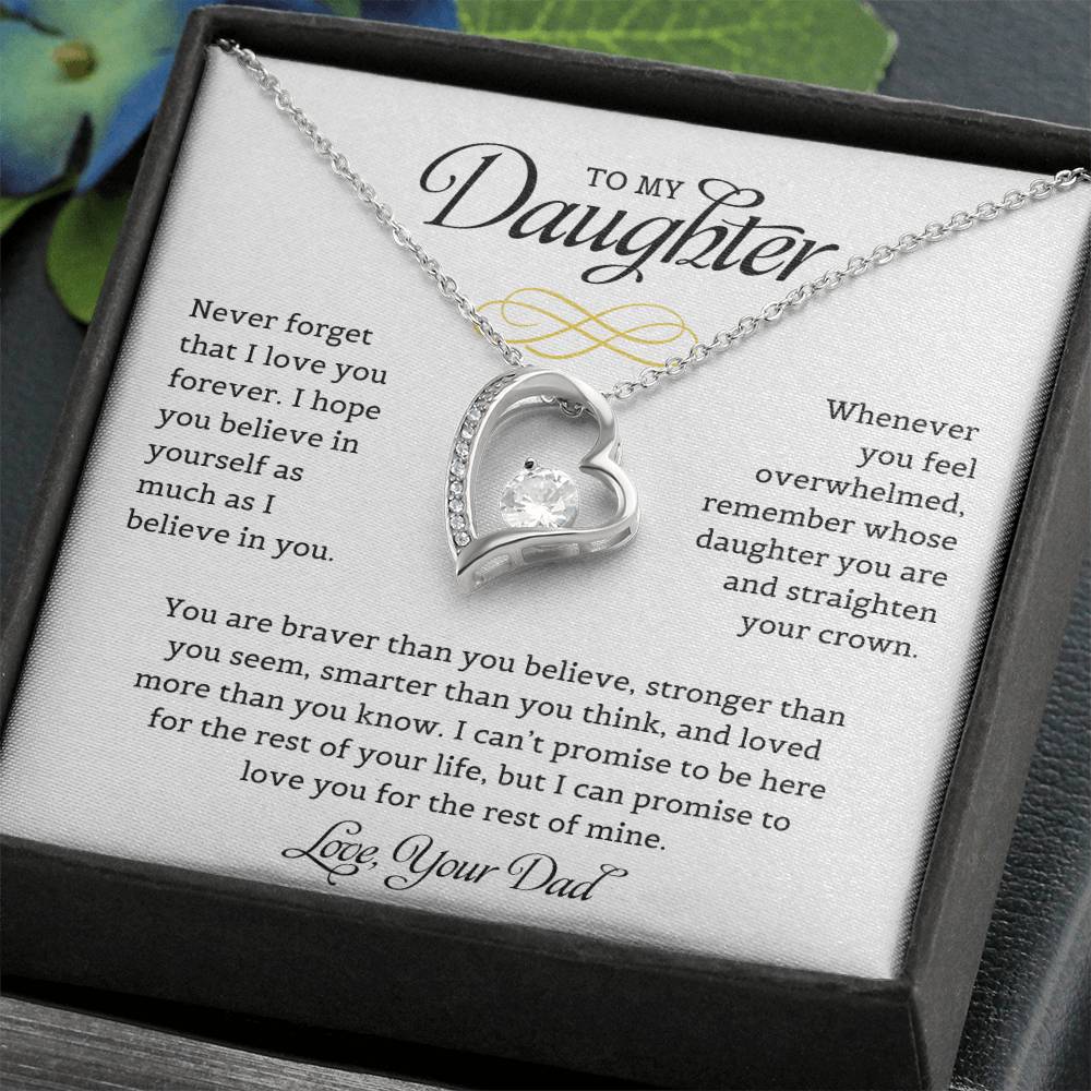 To My Daughter Forever Love Necklace